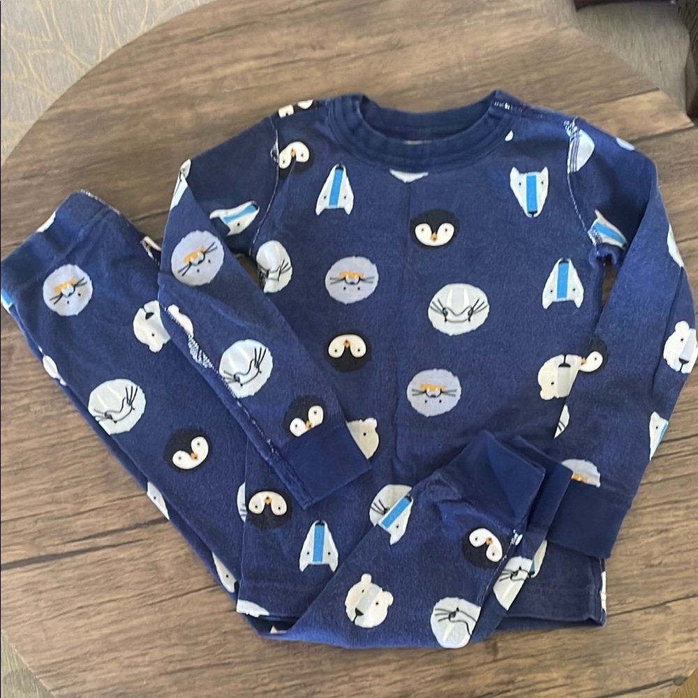 Blue Pajama Set with Animal Print